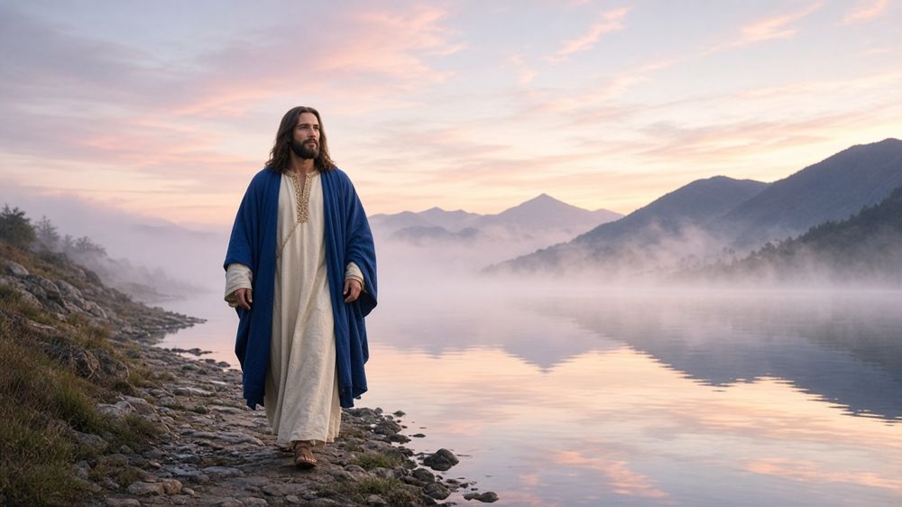 Jesus by a misty lake, The BibleVerse on YouTube